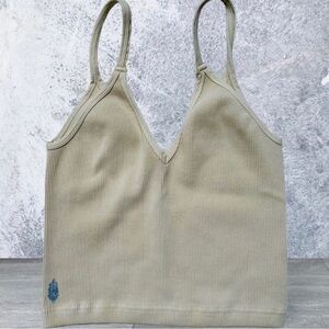 Free People Movement Happiness Runs V Neck Tank Tahitian Vanilla Size XL NWOT